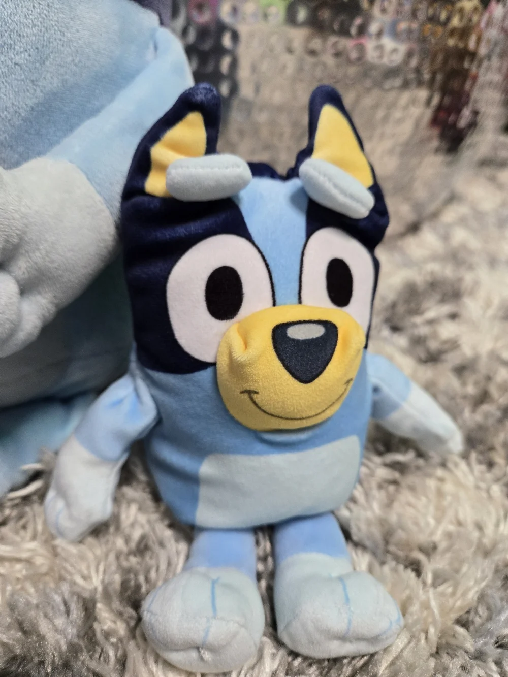 Plush Toy Set - Blue Plush Characters with Pink Heart
